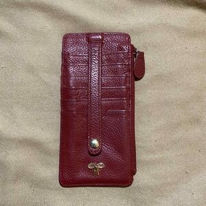 Safe Keeper Red Leather Wallet With Zippered Coin EUC